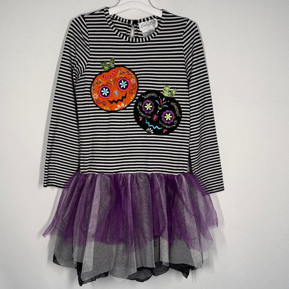 ❤️3/$30 Emily Rose Striped Halloween Pumpkin Dress